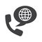International phone call glyph icon