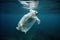 International Plastic bag floating in the ocean is floating in the water Plastic Free July AI generation