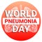 International pneumonia day concept background, cartoon style