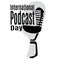 International Podcast Day, idea for a banner, poster or postcard, a schematic image of a microphone