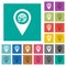 International route GPS map location square flat multi colored icons