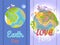 International Save Earth Day Agitation Posters Set