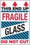 International Shipping Pictorial Labels Fragile Glass This End Up Do Not Cut