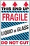 International Shipping Pictorial Labels Fragile Liquid in Glass This End Up Do Not Cut