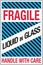 International Shipping Pictorial Labels Fragile Liquid in Glass Handle With Care