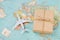 International shipping. White model airplane land on the geographical map background