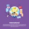 International Social Media Network Internet Connection Communication Web Banner