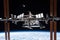 International Space Station in orbit. Docking of the Russian spacecraft. Elements of this image furnished by NASA