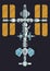 International space station. Orbital science laboratory. Astronomy technological advance vector illustration
