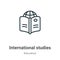 International studies outline vector icon. Thin line black international studies icon, flat vector simple element illustration