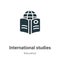 International studies vector icon on white background. Flat vector international studies icon symbol sign from modern education