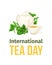 International Tea Day Poster. Vector Herbal Tea Banner Vertical Template