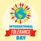 International tolerance day concept background, flat style