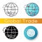 International trade icon. Export and import, logistics, airmail and parcels delivery. Commerce, trading, international