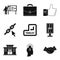 International trade icons set, simple style