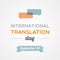 International Translation Day. September 30. Vector illustration, flat design