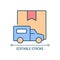 International truckload shipping client service RGB color icon