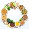 international vegan day celebration with circle design ai generated