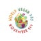 International vegan day logotype. Agriculture symbol. Green lifestyle pictogram.