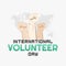 International Volunteer day is observed every year on December 5. greeting card social media post