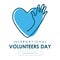 international volunteers day poster template vector