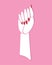 International woman day diversity raised fist strong girl power concept. Woman power flat design. Hand fist on pink