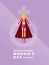 International women day with lady womans hero and women sign on purple banner vector design