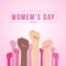 International women day with woman Fist hands vector design