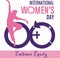 International women's day concept poster. Women's day campaign theme 2023 - Embrace equity