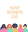 International Women`s Day greeting card design template. 8 March concept.