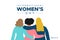 International Women`s Day. March 8. Two women together hugging. Concept of human rights, equality, sisterhood. Vector illustratio