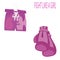 International Women s Day. Pink boxing gloves and sports shorts on white background. 8 March