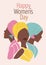 International Women`s Day. Vector illustration with women. The struggle for freedom, independence, equality.