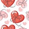 International women`s day vector seamless pattern with romantic elements.