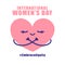 International womens day concept poster. Embrace equity woman illustration background.