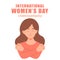 International womens day concept poster. Embrace equity woman illustration background.