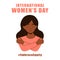 International womens day concept poster. Embrace equity woman illustration background