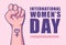 International womens day concept poster. Inspire Inclusion woman illustration background