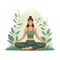 International Yoga Day. A woman gracefully practicing yoga, striking a yoga body posture.Vector illustration design
