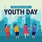 International youth day flat design