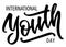 International youth day - hand-written text, typography, calligraphy, lettering