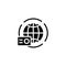 Internationally accepted document black icon concept. Internationally accepted document flat vector symbol, sig