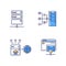 Internet accessibility RGB color icons set