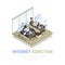 Internet Addiction Isometric Background