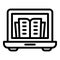 Internet book laptop icon, outline style