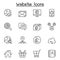 Internet, browser, website icon set in thin line style