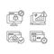 Internet browsing notifications linear icons set