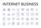 Internet business line icons collection. Online business, E-commerce, Web-based business, Digital enterprise