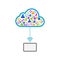 Internet cloud electronic online communication icons