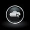 Internet cloud icon inside round silver and black emblem